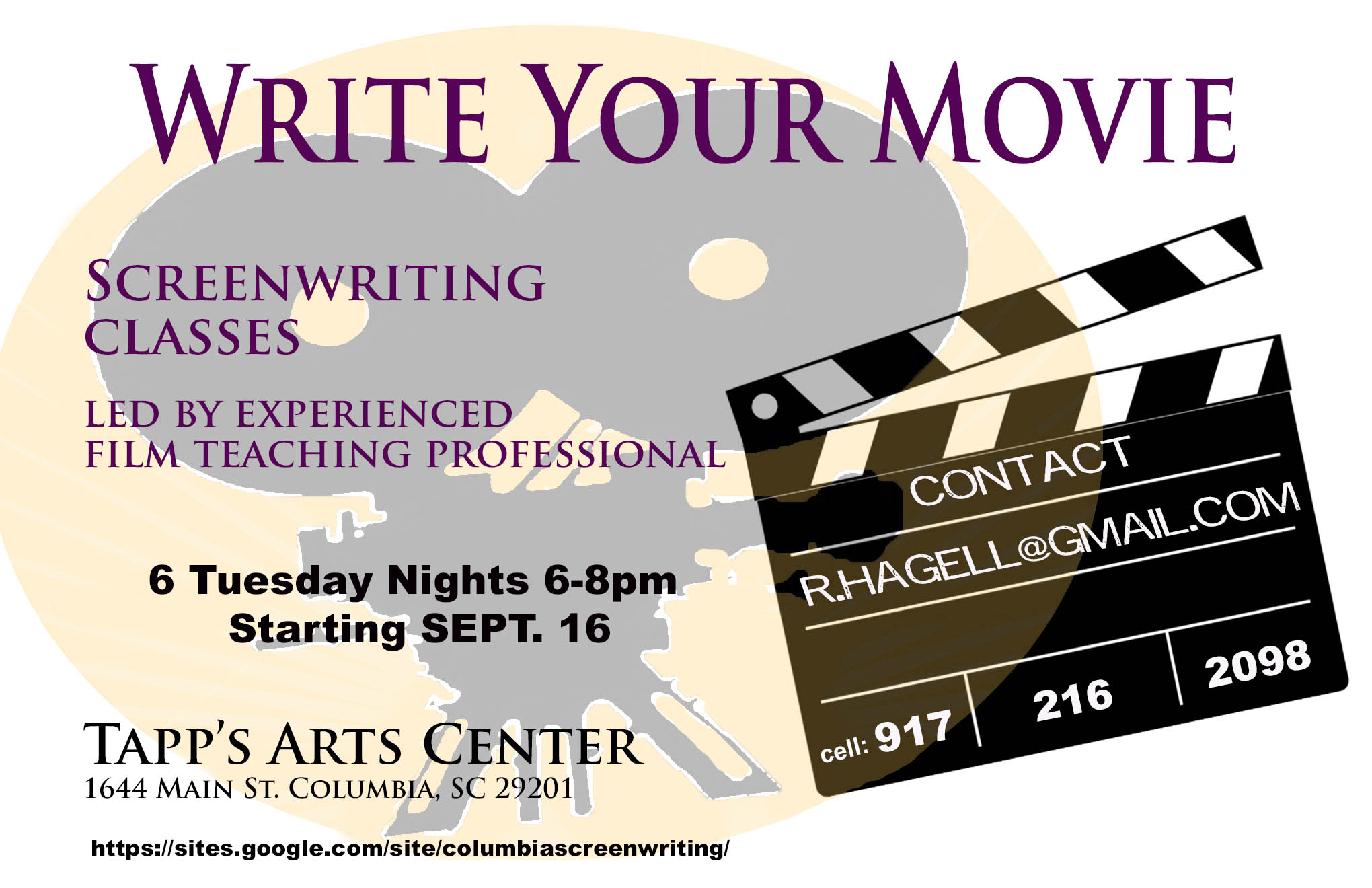 Screenwriting Classes SC Arts Hub