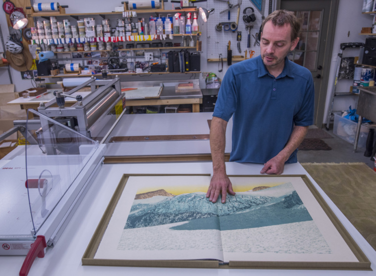 Thin Ice: Art professor saves National Park glaciers as woodcut prints, work acquired by national galleries