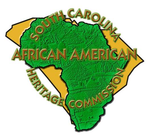 A yellow shape of South Carolina is shown behind a green shape of Africa.