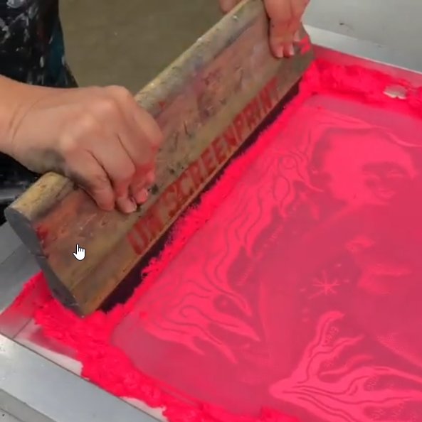 Printmaking artist Bill Fick demonstrates technique
