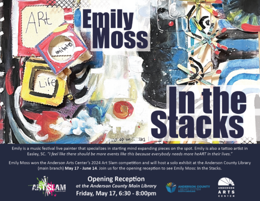Emily Moss: In the Stacks - at the Anderson County Main Library, May 17-June 14, 2024