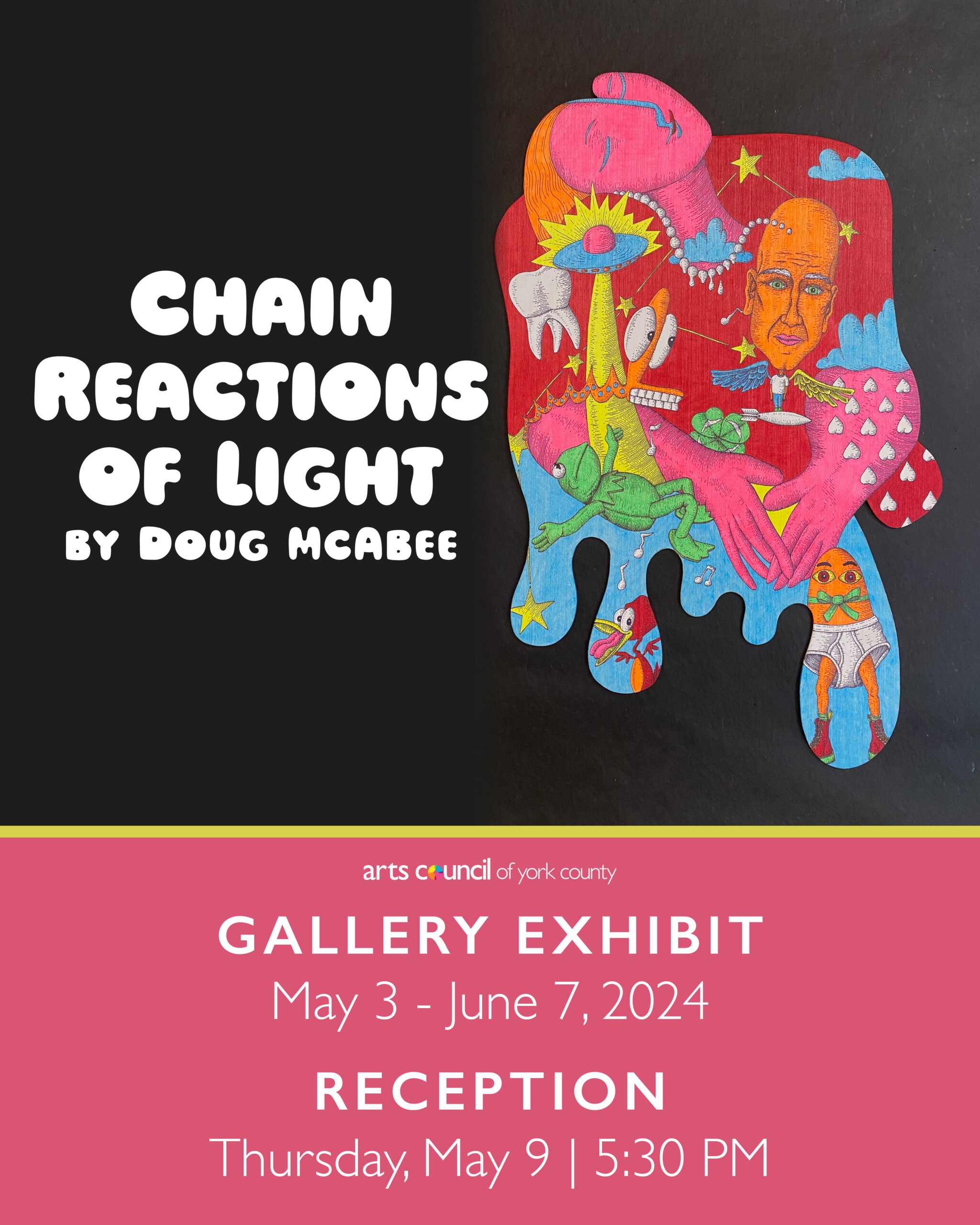 Chain Reactions of Light - Works by Doug McAbee - at Arts Council of York County May 3-June 7, 2024