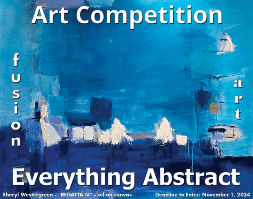 Sheryl Westergreen's painting REGATTA IV features shades of blue and white