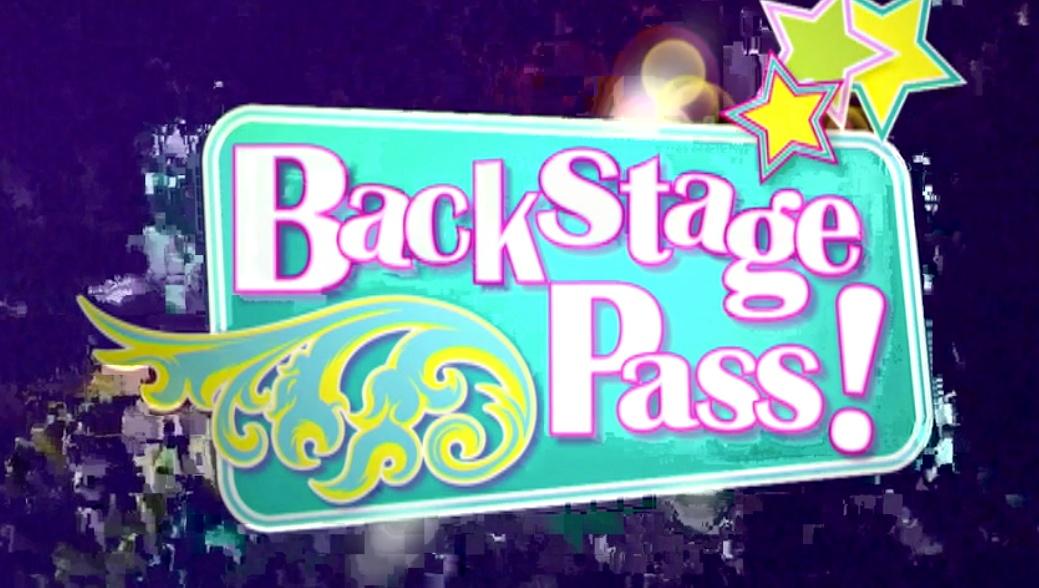 Neon colors, stars, and other designs, with text reading, "Back Stage Pass!"