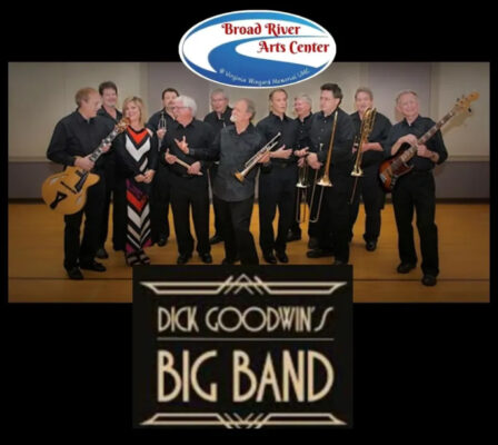 Members of Dick Goodwin's Big Band strike poses with their instruments