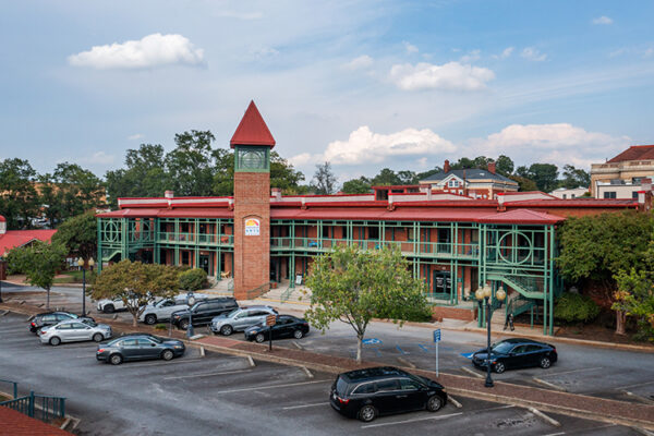 Picture of the Anderson Arts Warehouse that houses the Anderson Arts Center.