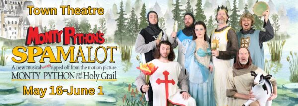 Actors as characters in the musical "Monty Python's Spamalot."
