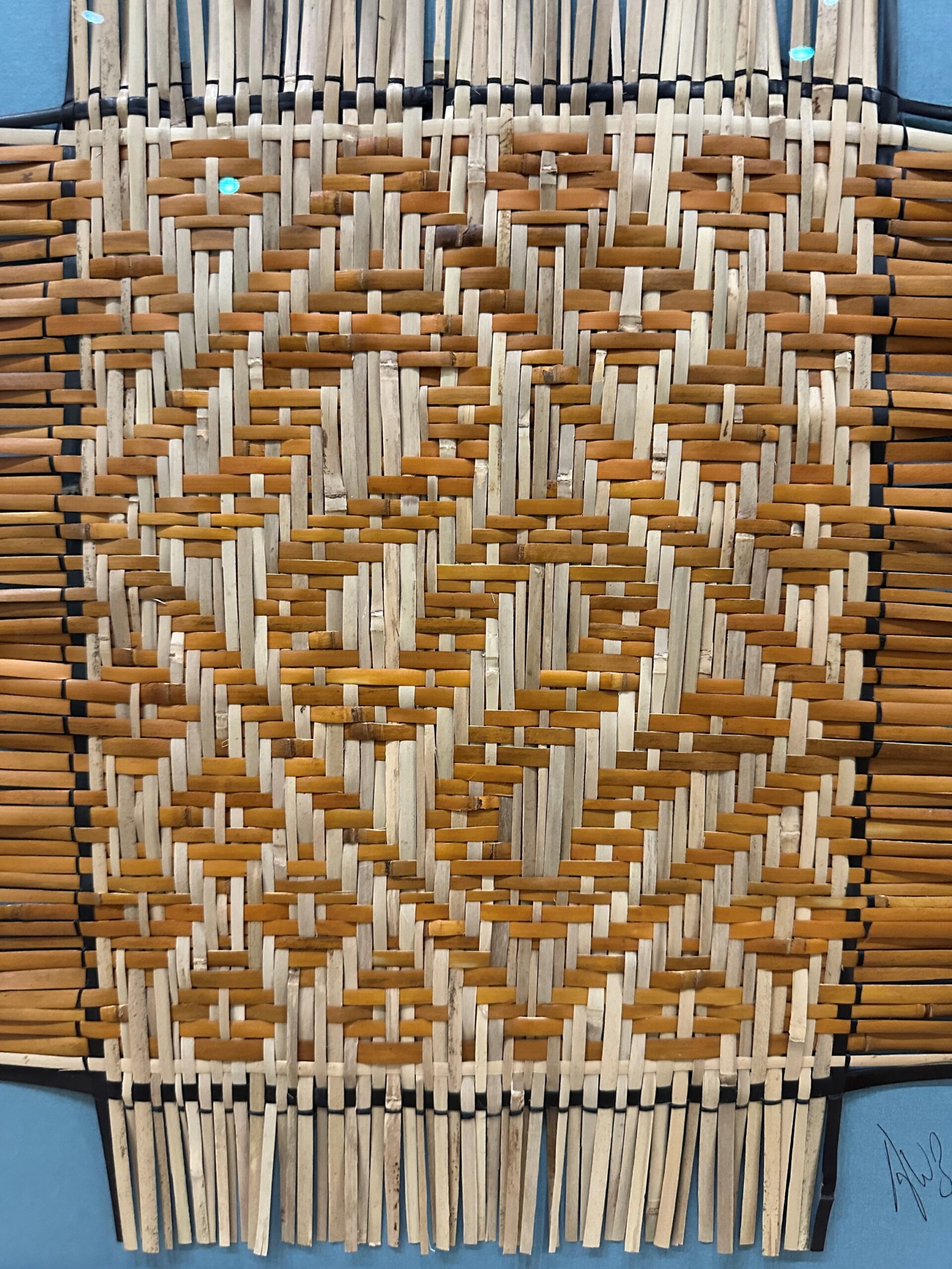River cane mat weaving by artist Aaron Baumgardner.