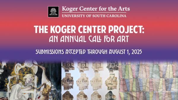 Call for art shows a painting, paper collage, and a wall hanging.