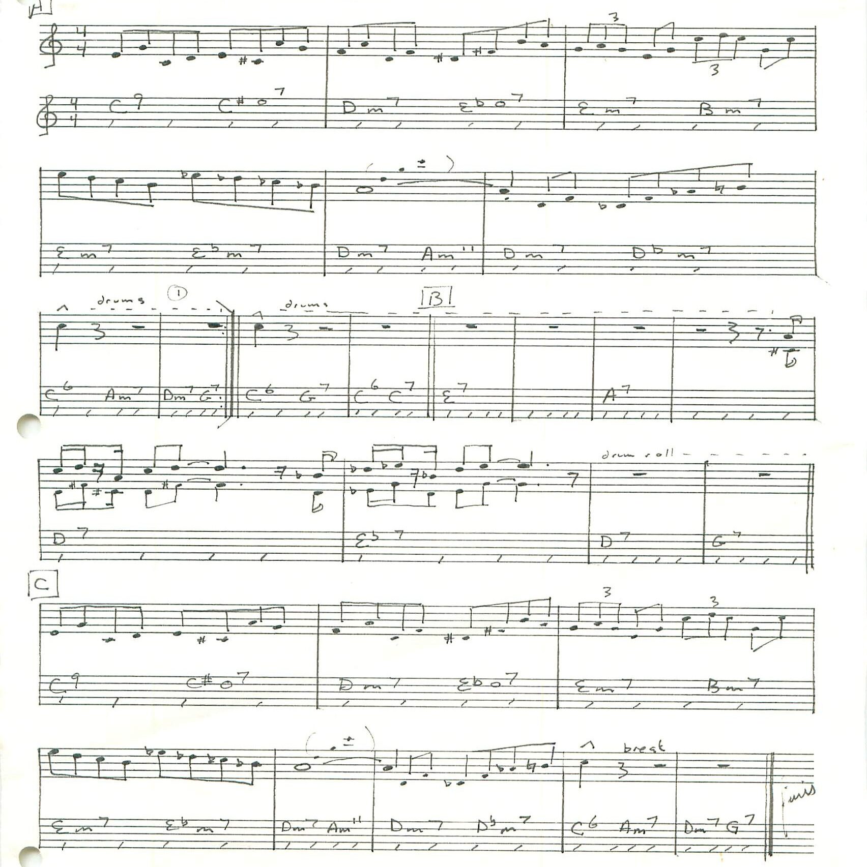 Handwritten notation of a musical composition.