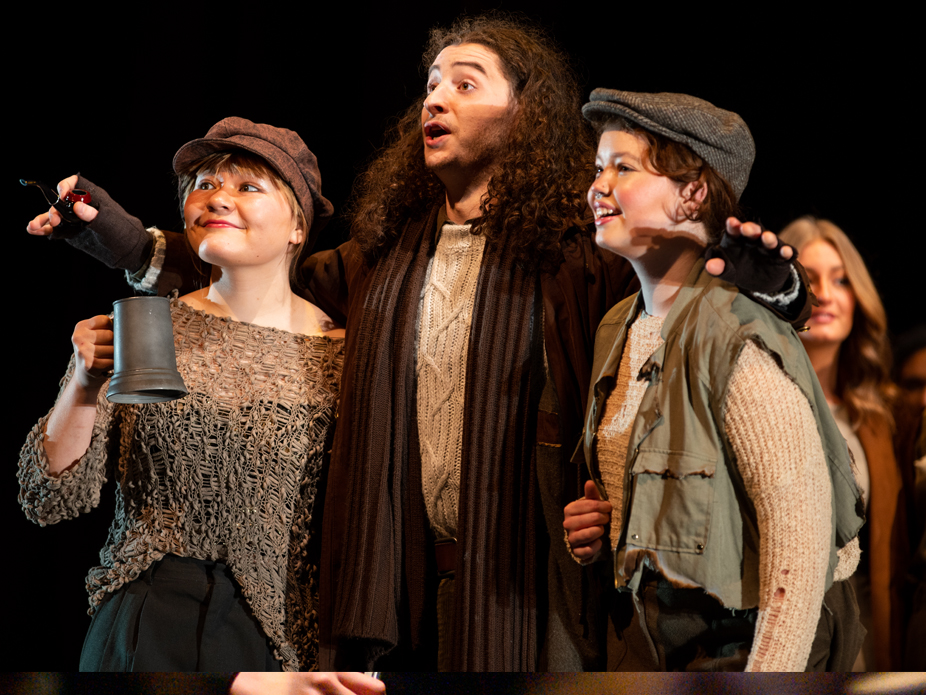 A trio of performers in the opera "Hansel and Gretel"