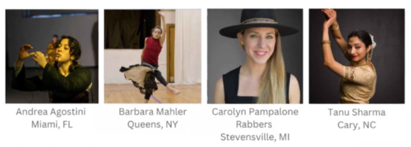 Four photos of female dancers.
