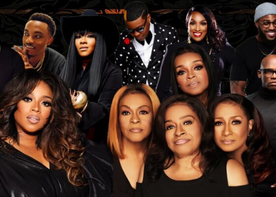 Photos of Black individuals, primarily female, all dressed in black. Most look at the viewer.