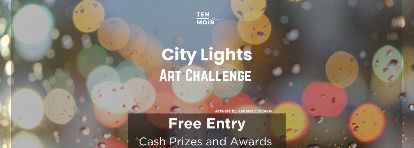 Blurred circles of light and drops of water look like city lights seen through a rainy window.