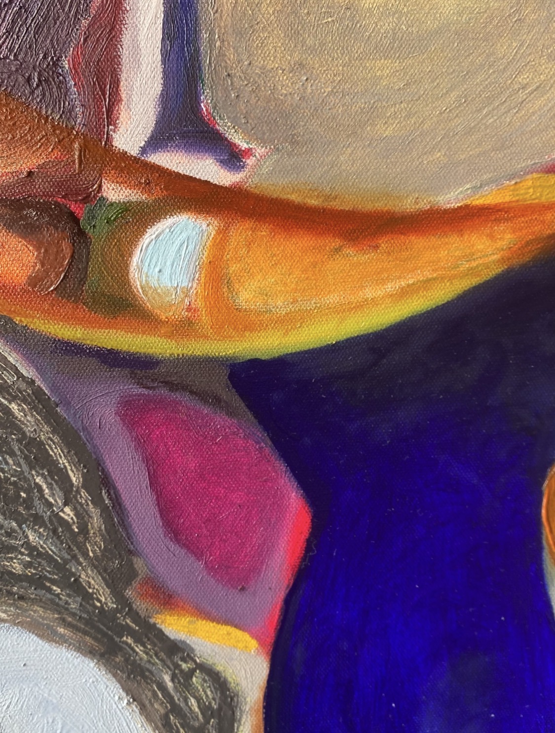 Painting of shapes in vivid colors.