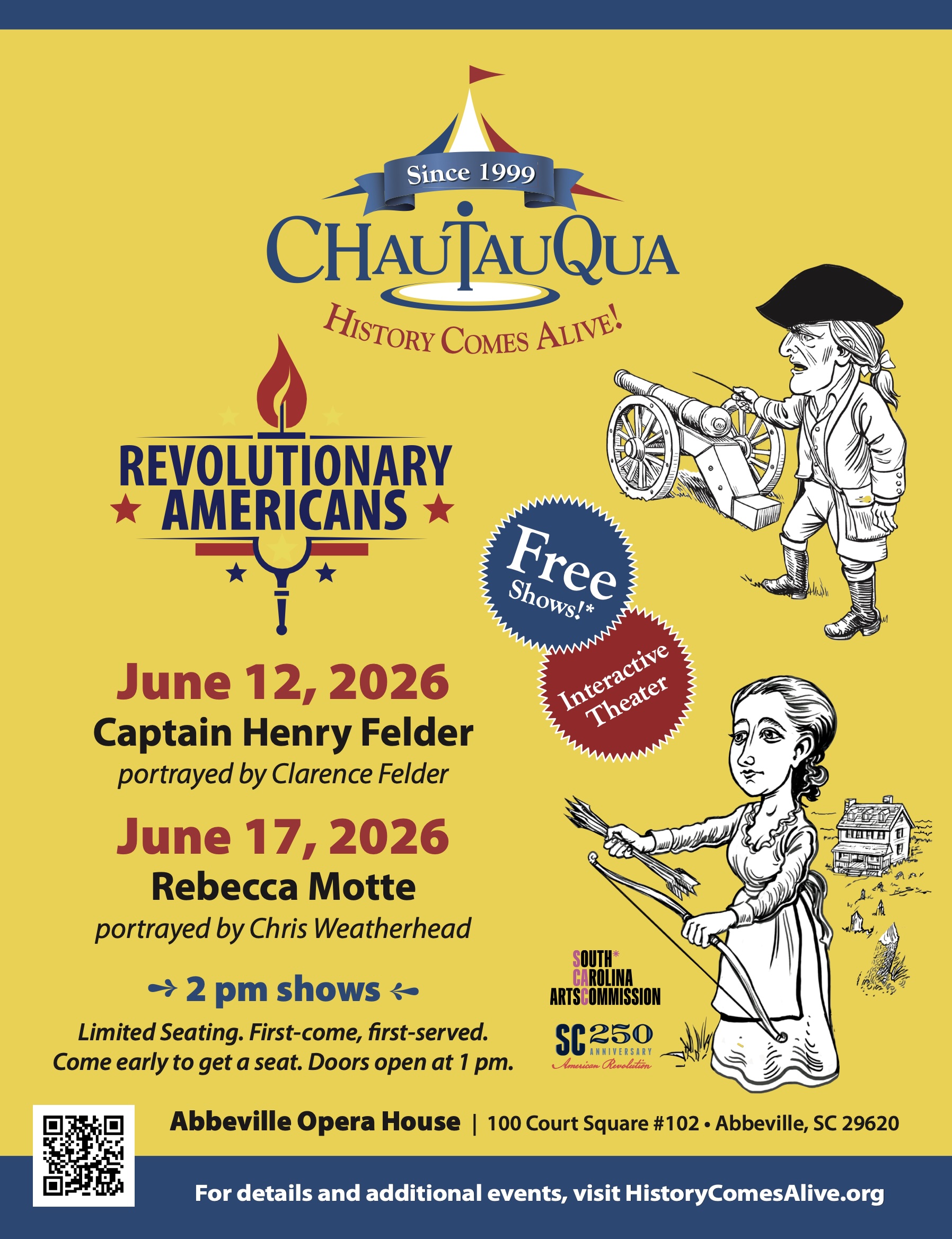 Caricatures of Captain Henry Felder and Rebecca Motte.