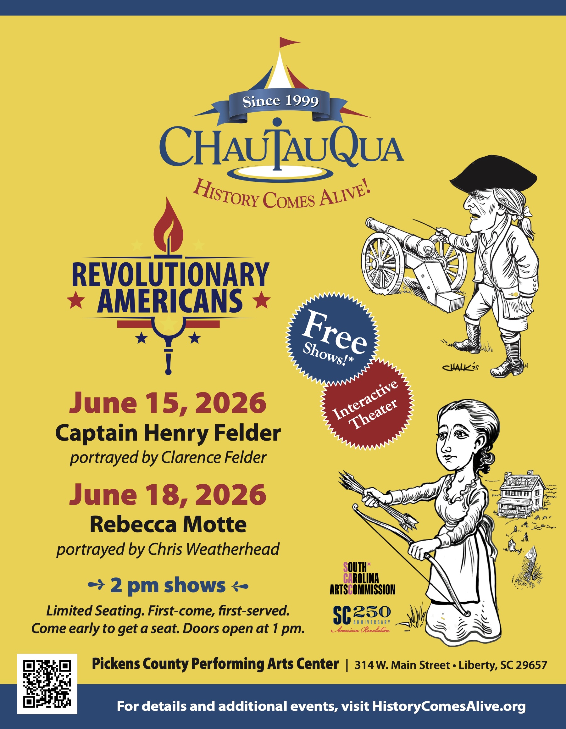Caricatures of Captain Henry Felder and Rebecca Motte.