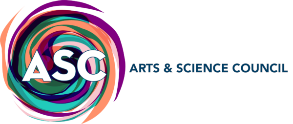Arts and Science Council logo is a swirl of bright colors with the letters "ASC" in white.