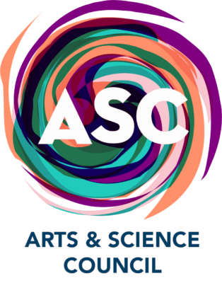 Arts and Science Council logo is a swirl of bright colors with the letters "ASC" in white.