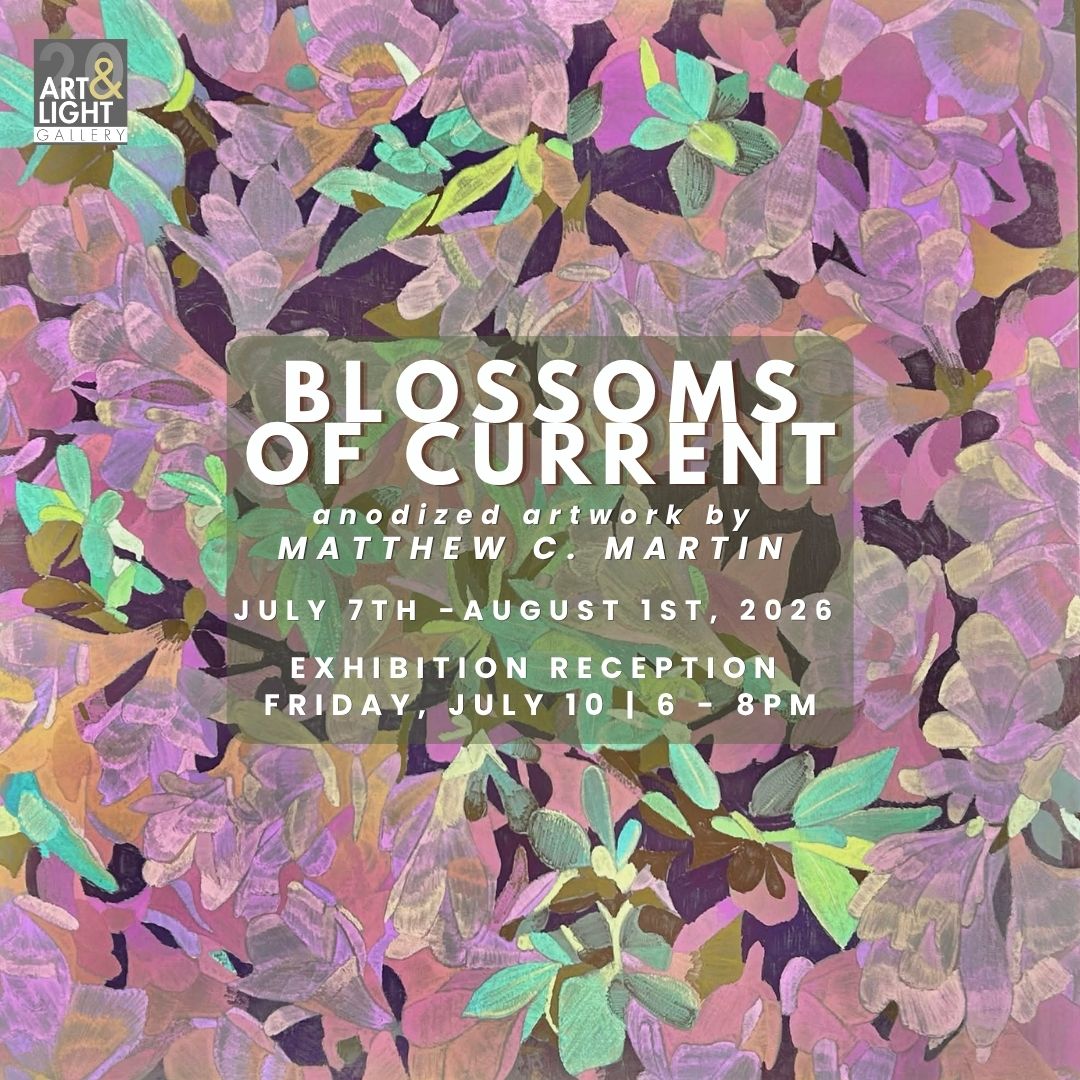 Artwork featuring a mass of pink and purple flowers with green leaves.